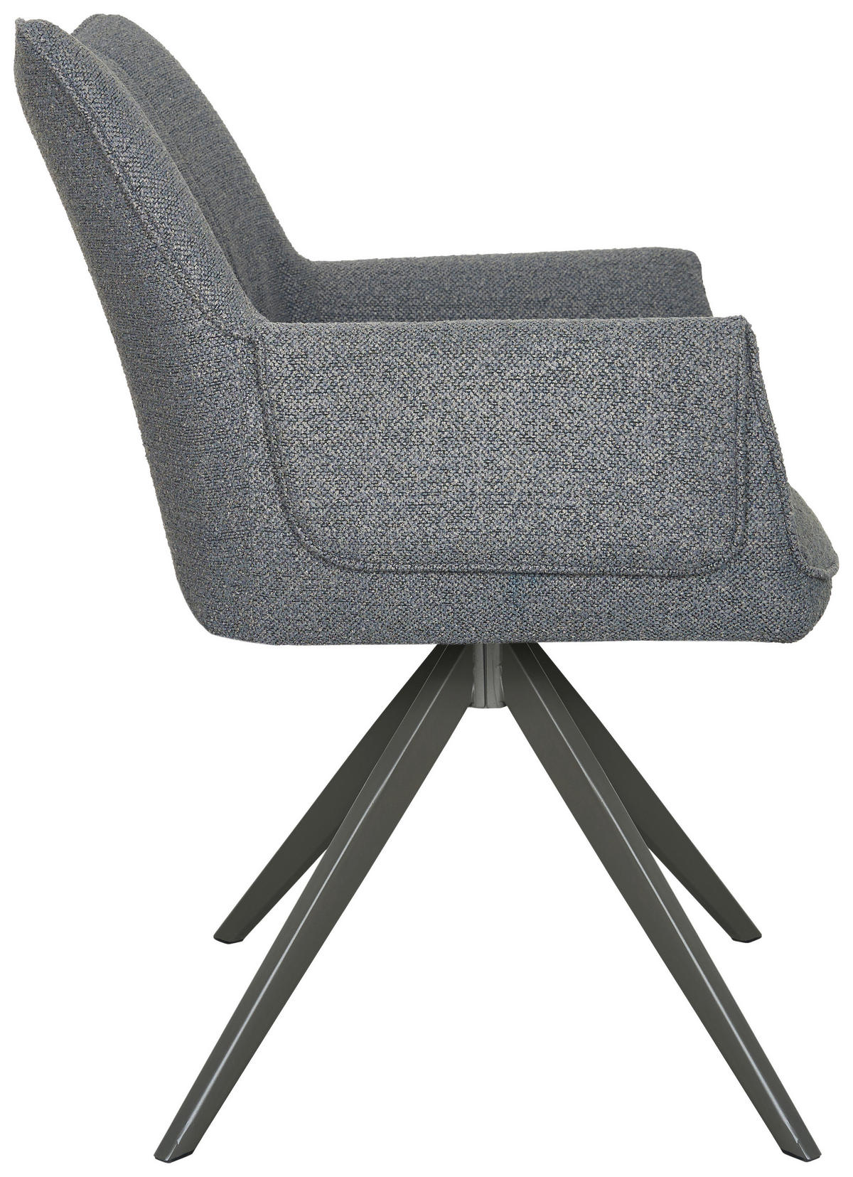 ARMLEHNSTUHL  Sitzfläche 360° drehbar, inklusive Armlehnen Webstoff  Anthrazit  - Anthrazit, MODERN, Textil/Metall (64/86/65,5cm) - Livetastic