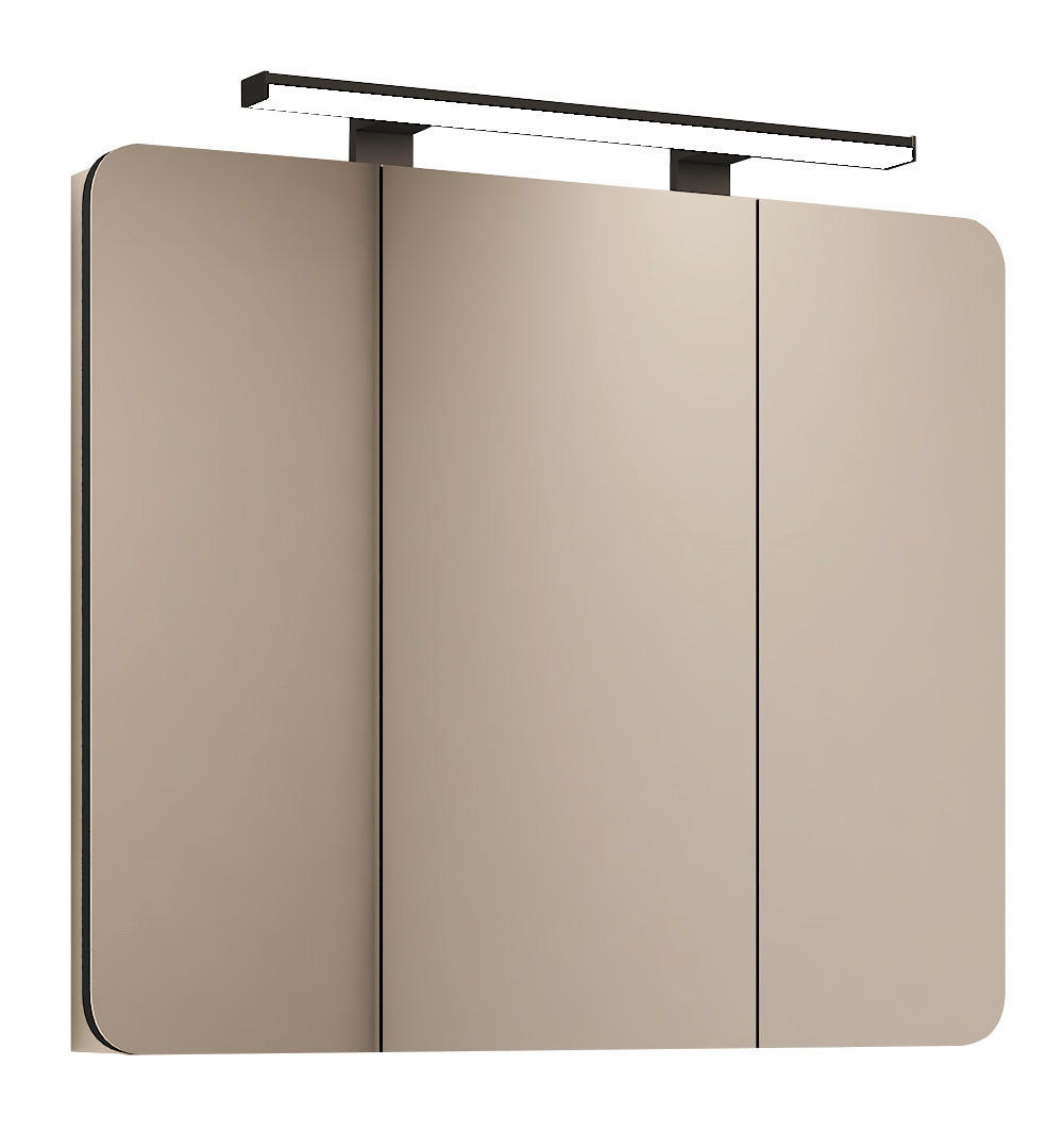 ELEMENT S OGLEDALOM  bijela  - bijela, Moderno, staklo/drvni materijal (85/74/18cm)