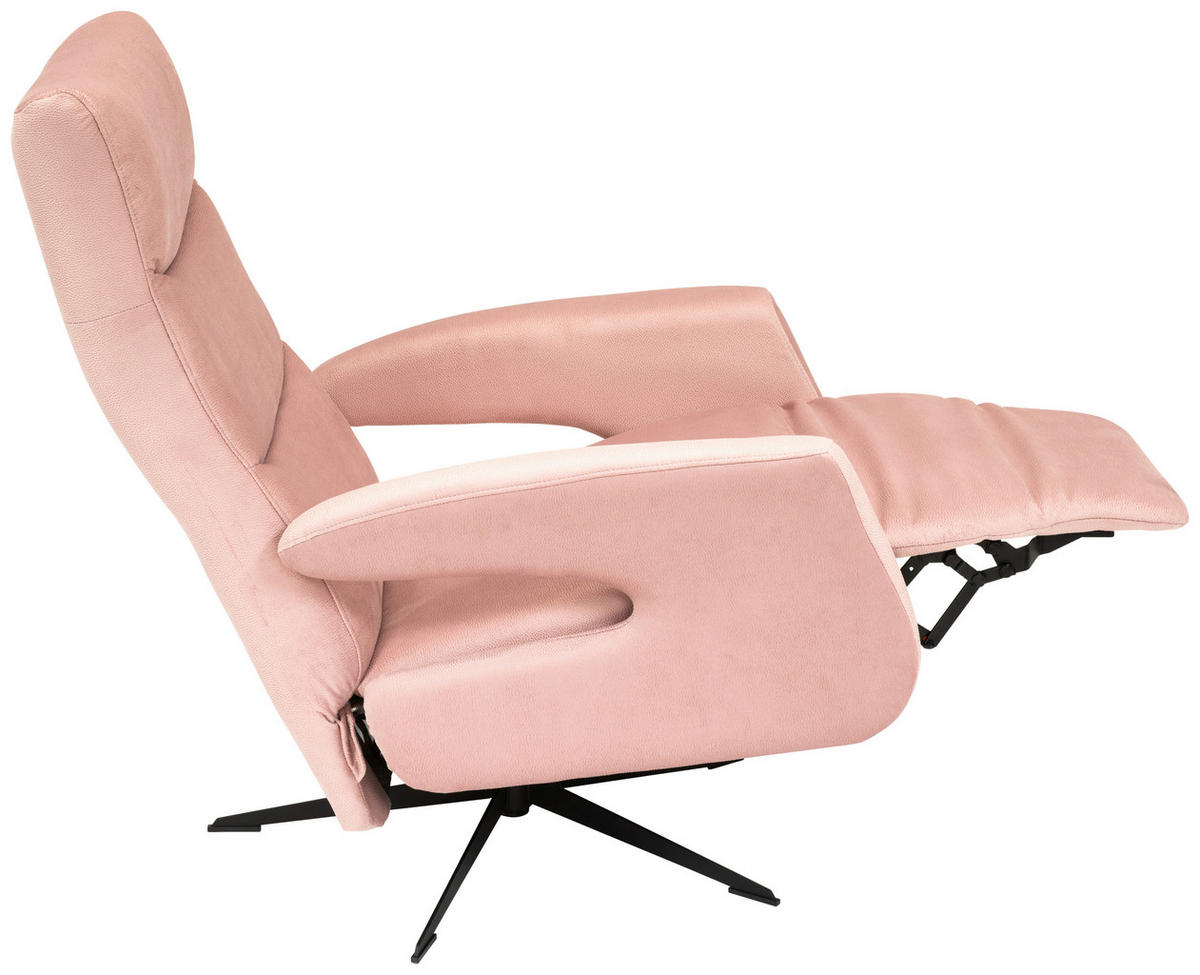 RELAXSESSEL in Textil Rosa  - Schwarz/Rosa, Design, Textil/Metall (75/106/89cm) - Welnova