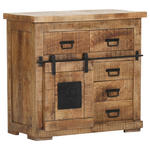 KOMMODE , 90/85/45 cm, 5 Schublade(n)  - Schwarz/Braun, LIFESTYLE, Holz/Metall (90/85/45cm) - Landscape