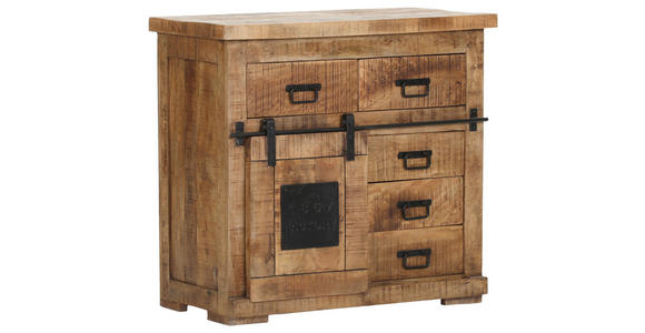 KOMMODE , 90/85/45 cm, 5 Schublade(n)  - Schwarz/Braun, LIFESTYLE, Holz/Metall (90/85/45cm) - Landscape