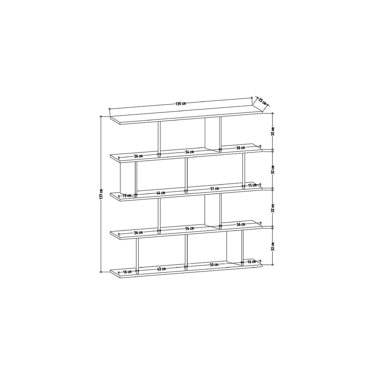 REGAL  130/137/25 cm Anthrazit  - Anthrazit, Design, Holzwerkstoff (130/137/25cm) - Livetastic