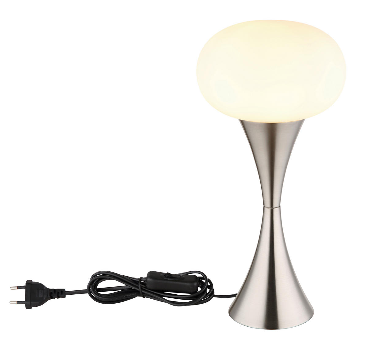 STOLNÍ LAMPA, E14, 18/36,9 cm  - černá/opál, Design, kov/plast (18/36,9cm) - Globo