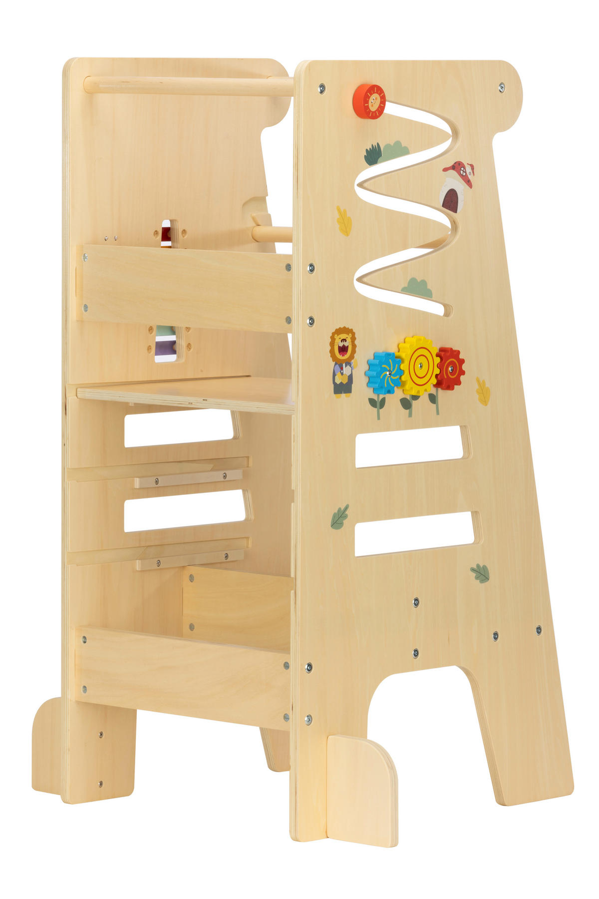 UČÍCÍ VĚŽ vícebarevná, přírodní barvy,  - přírodní barvy/vícebarevná, Basics, kov/dřevo (49/89/37cm) - Jimmylee