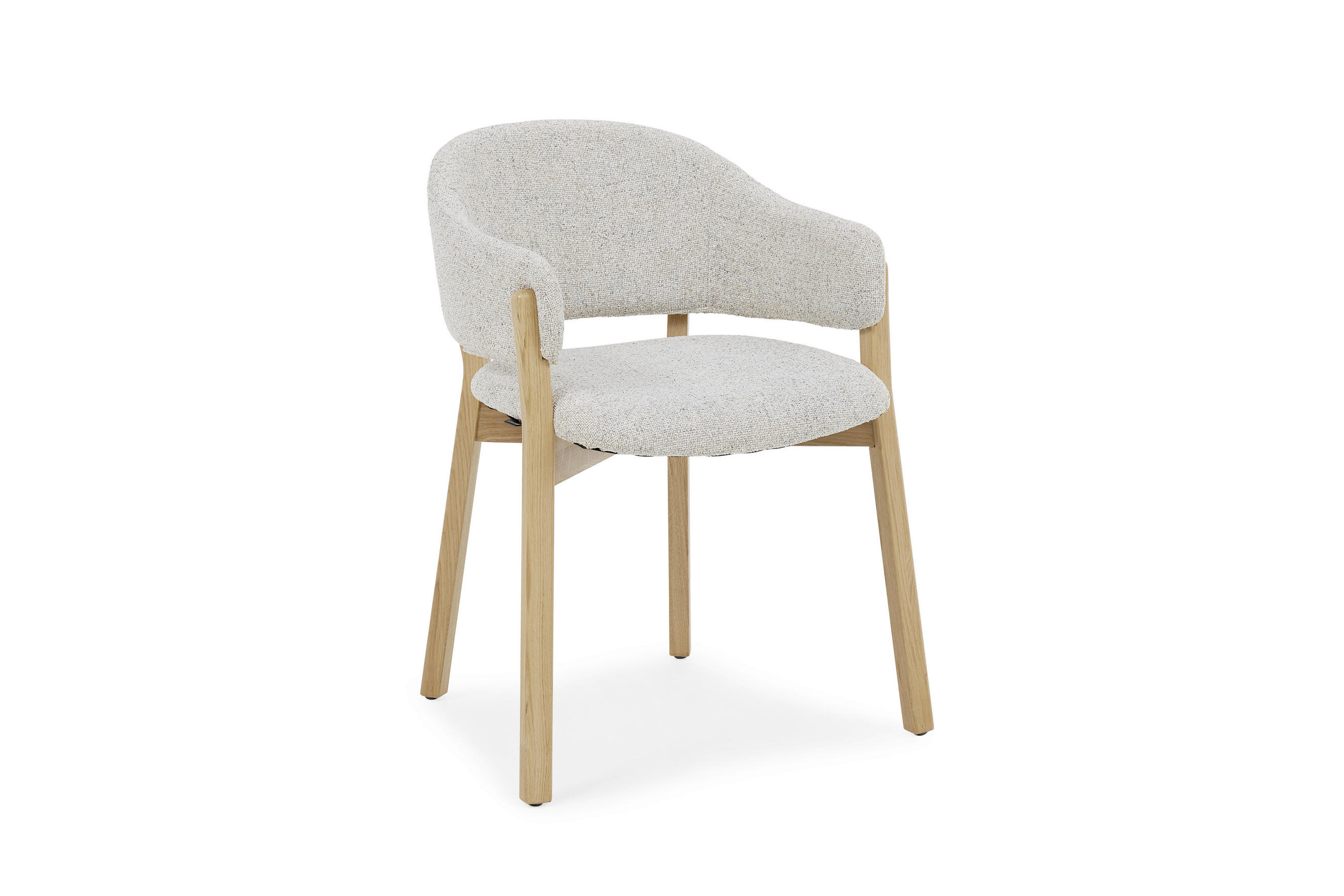 ARMLEHNSTUHL   Bouclé  Naturfarben  - Eichefarben/Naturfarben, Design, Holz/Textil (50/81/59cm) - Musterring