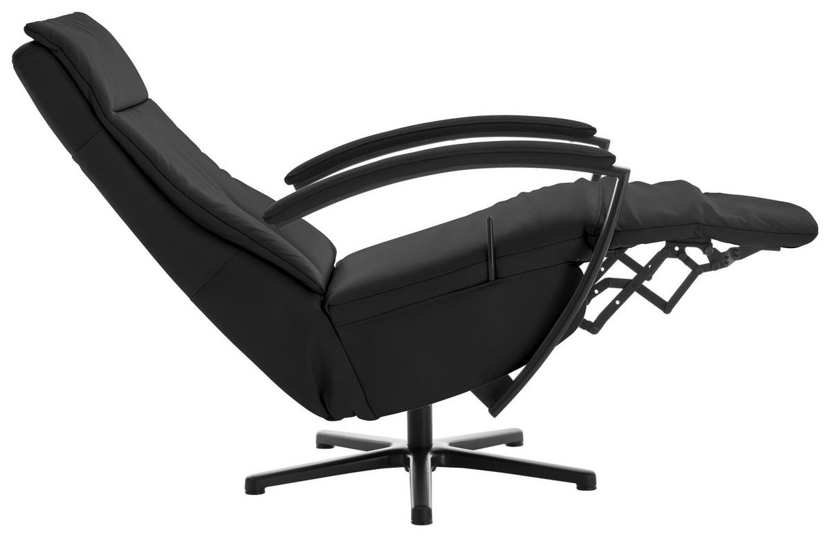 RELAXSESSEL in Leder Schwarz  - Schwarz, Design, Leder/Metall (76/112/83cm) - Beldomo Speed