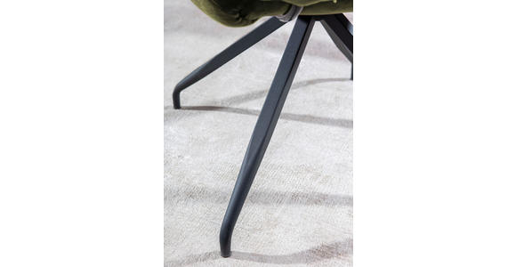 ARMLEHNSTUHL in Velours - Schwarz/Olivgrün, Design, Textil/Metall (68/88/66cm) - Landscape