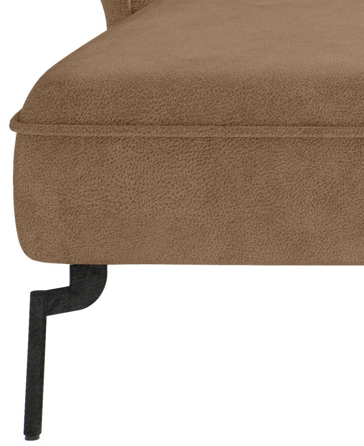 SITZGARNITUR Flachgewebe Hellbraun  - Hellbraun/Edelstahlfarben, Design, Textil/Metall (185/265cm) - Livetastic