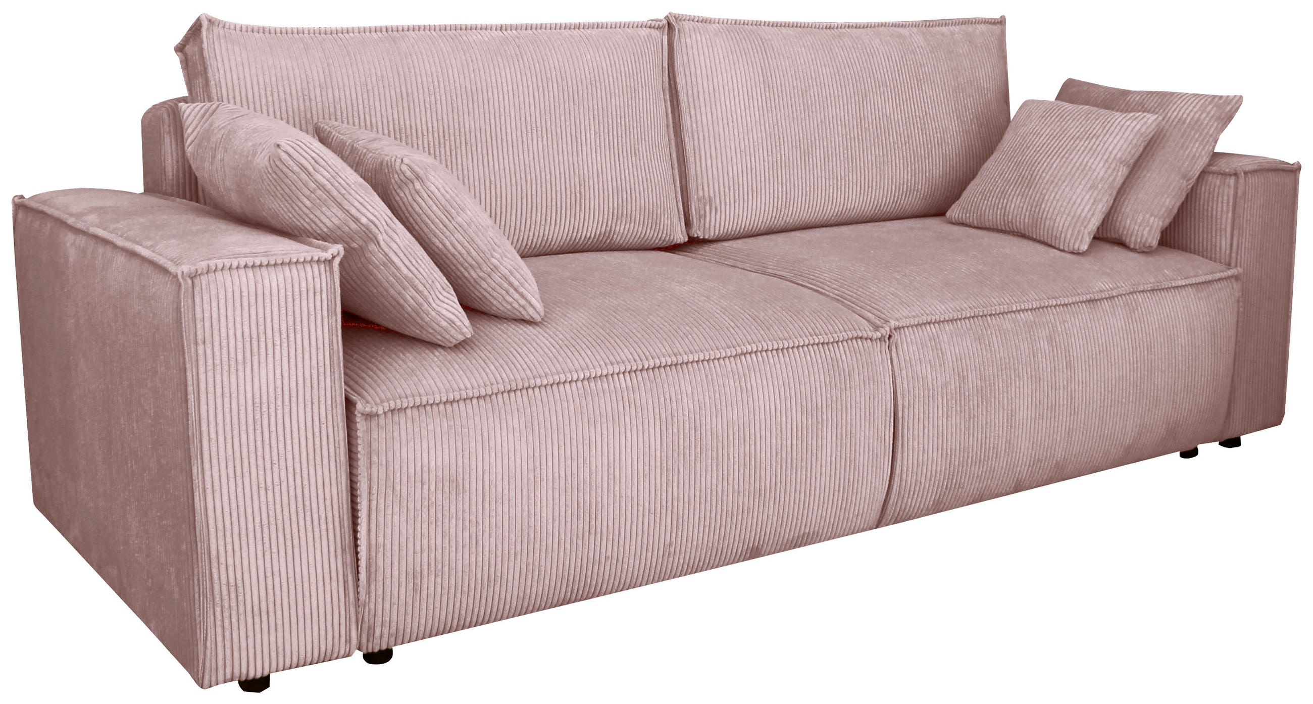 SCHLAFSOFA Cord Altrosa  - Schwarz/Altrosa, KONVENTIONELL, Kunststoff/Textil (240/89/100cm) - Carryhome
