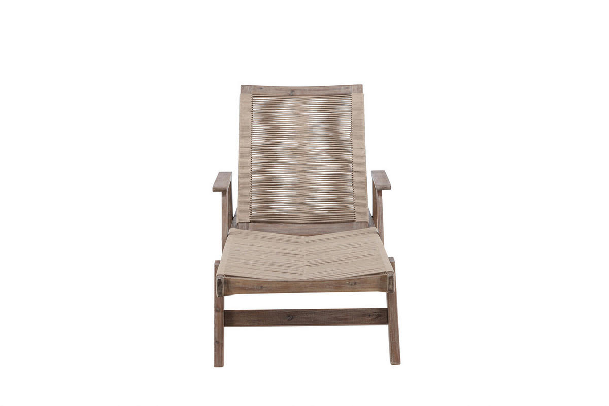 SONNENLIEGE 200/55/72 cm Akazie  - Dunkelbraun/Beige, MODERN, Holz (200/55/72cm) - Gardenson