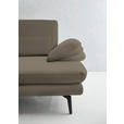 3-SITZER-SOFA in Leder Greige  - Greige/Schwarz, Design, Leder/Metall (222/86/104cm) - Dieter Knoll