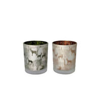 TEELICHTGLAS - Braun/Grün, LIFESTYLE, Glas (7/8,2cm) - X-Mas