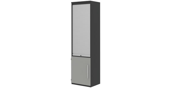 AKTENSCHRANK Anthrazit, Alufarben, Hellgrau - Anthrazit/Hellgrau, Design, Holzwerkstoff (60,0/217,4/43cm) - Moderano