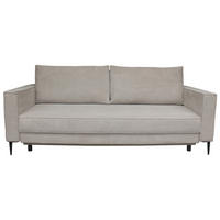 SCHLAFSOFA  mit Liegefunktion, Rücken echt, haustierfreundlicher Bezug Cord Naturfarben  - Schwarz/Naturfarben, KONVENTIONELL, Textil/Metall (222/93/98cm) - Carryhome