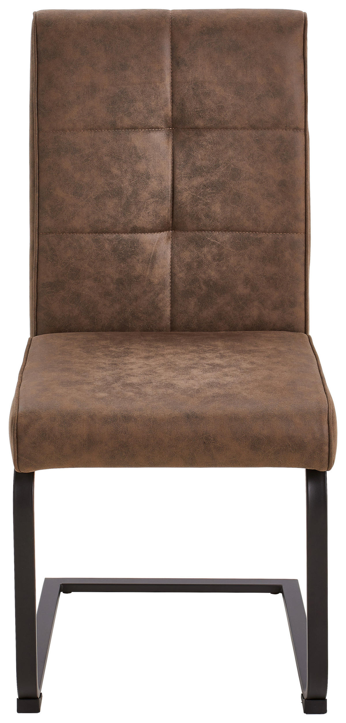 SCHWINGSTUHL  in Eisen Mikrofaser  - Schwarz/Braun, Modern, Holz/Textil (47/98/62cm) - Livetastic