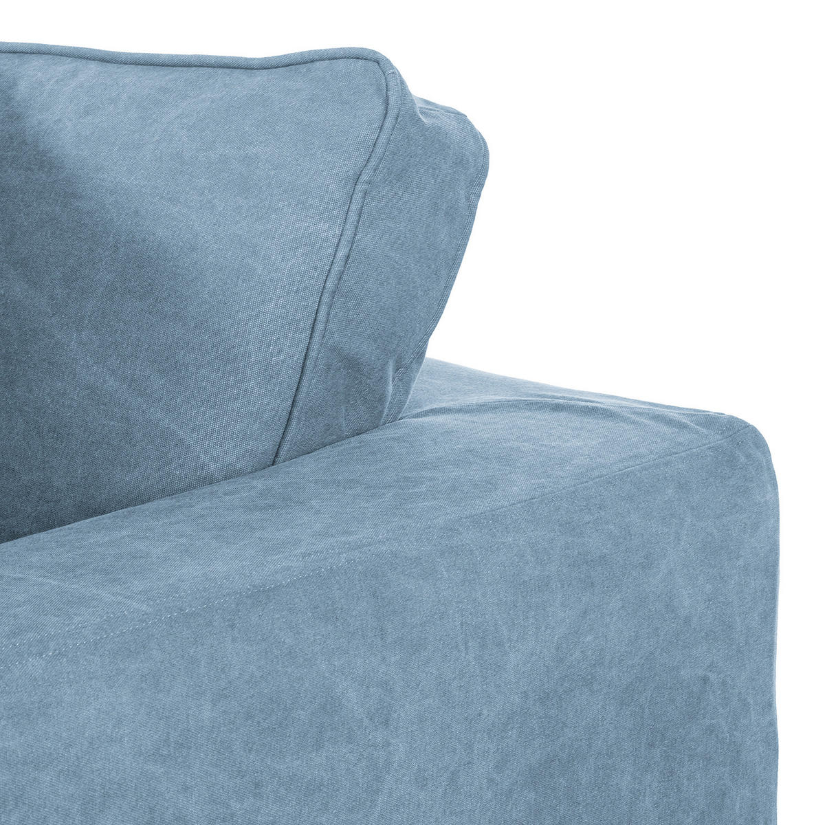 BIGSOFA STELLA Webstoff Blau  - Blau/Schwarz, Design, Kunststoff/Textil (338/90/119cm) - P & B