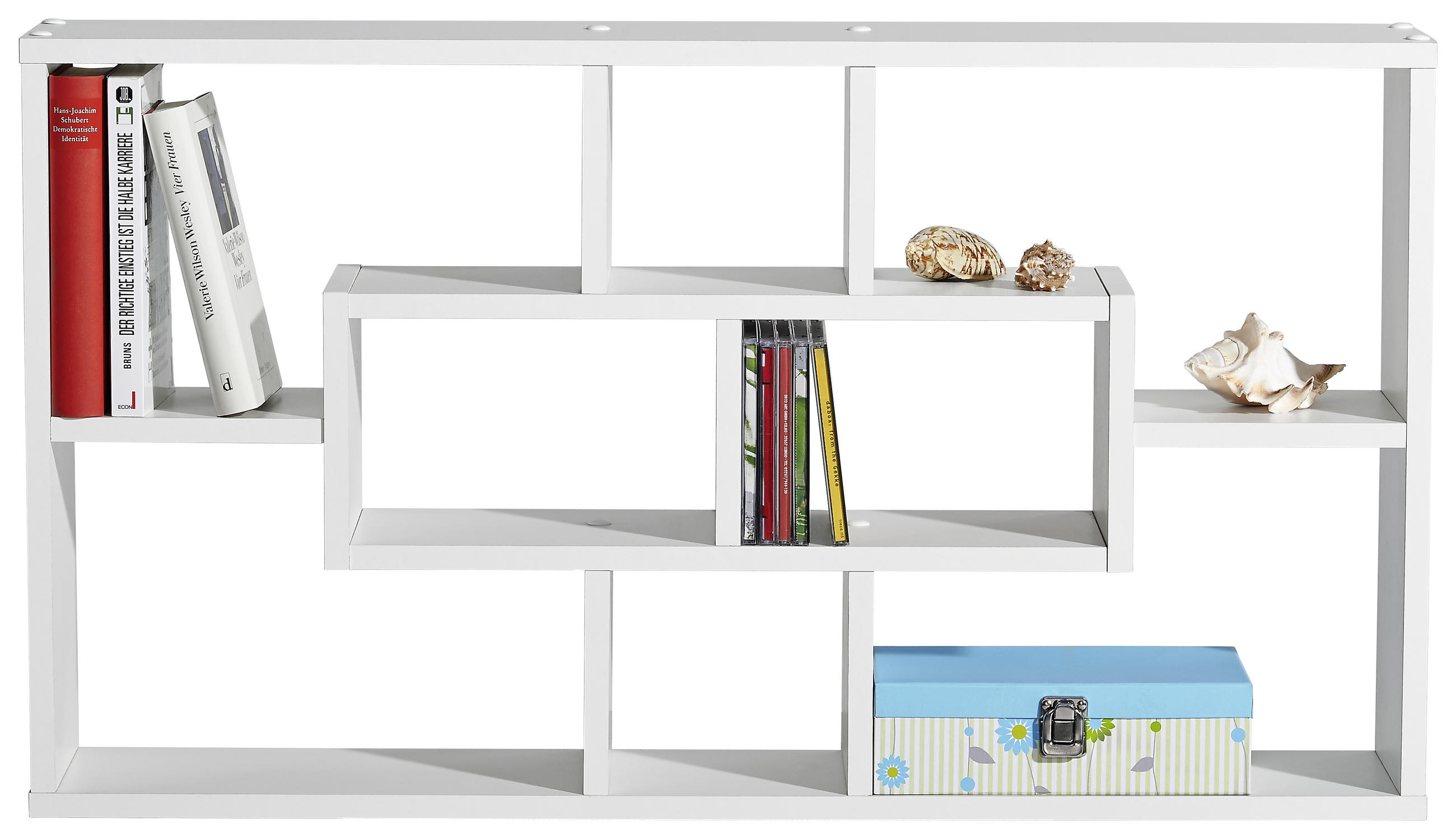 STENSKI REGAL 85/47.5/16 cm bela - bela, Design, leseni material (85/47.5/16cm) - Boxxx