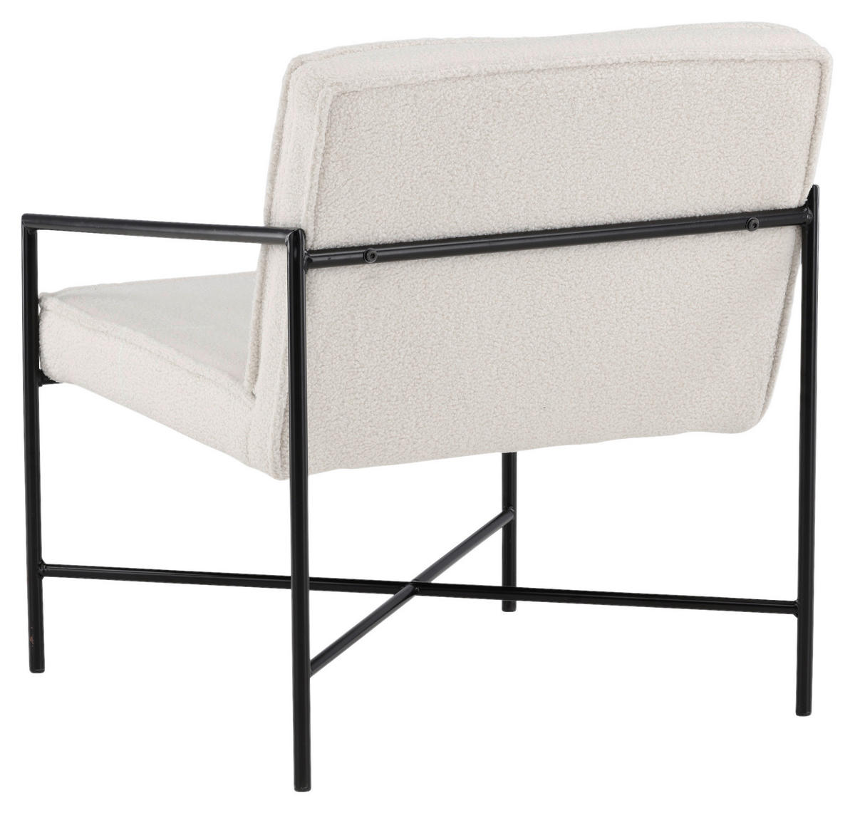 SESSEL in Teddystoff Schwarz, Weiß  - Schwarz/Weiß, Design, Textil/Metall (66/78/65cm) - Livetastic