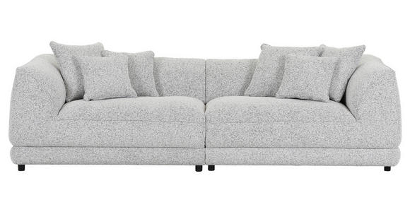 BIGSOFA in Flachgewebe Greige  - Greige/Schwarz, KONVENTIONELL, Kunststoff/Textil (280/75/100cm) - Carryhome