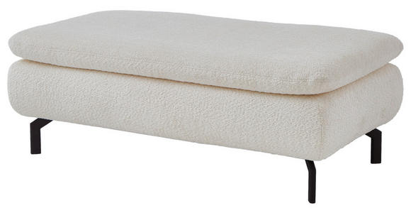 ECKSOFA in Struktur Creme, Naturfarben  - Creme/Schwarz, Design, Textil/Metall (181/341cm) - Dieter Knoll