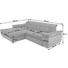 Ecksofa Flachgewebe Rücken echt - Chromfarben/Grau, Design, Textil/Metall (180/265cm) - Carryhome