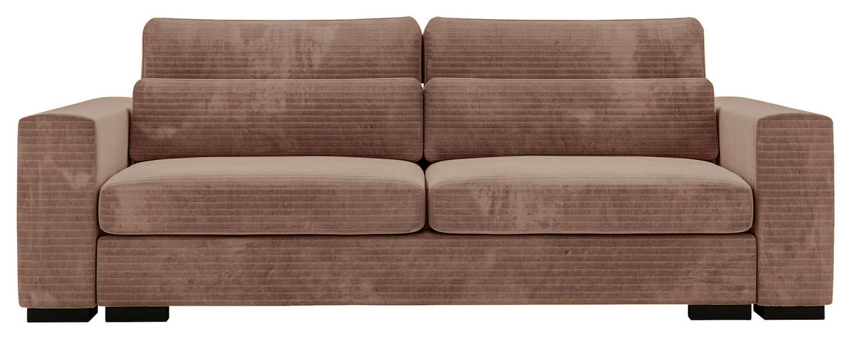 CANAPÉ-LIT in Flachgewebe Altrosa  - Schwarz/Altrosa, Konventionell, Kunststoff/Textil (236/78/114cm) - Carryhome