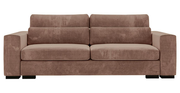 SCHLAFSOFA in Flachgewebe Altrosa  - Schwarz/Altrosa, KONVENTIONELL, Kunststoff/Textil (236/78/114cm) - Carryhome