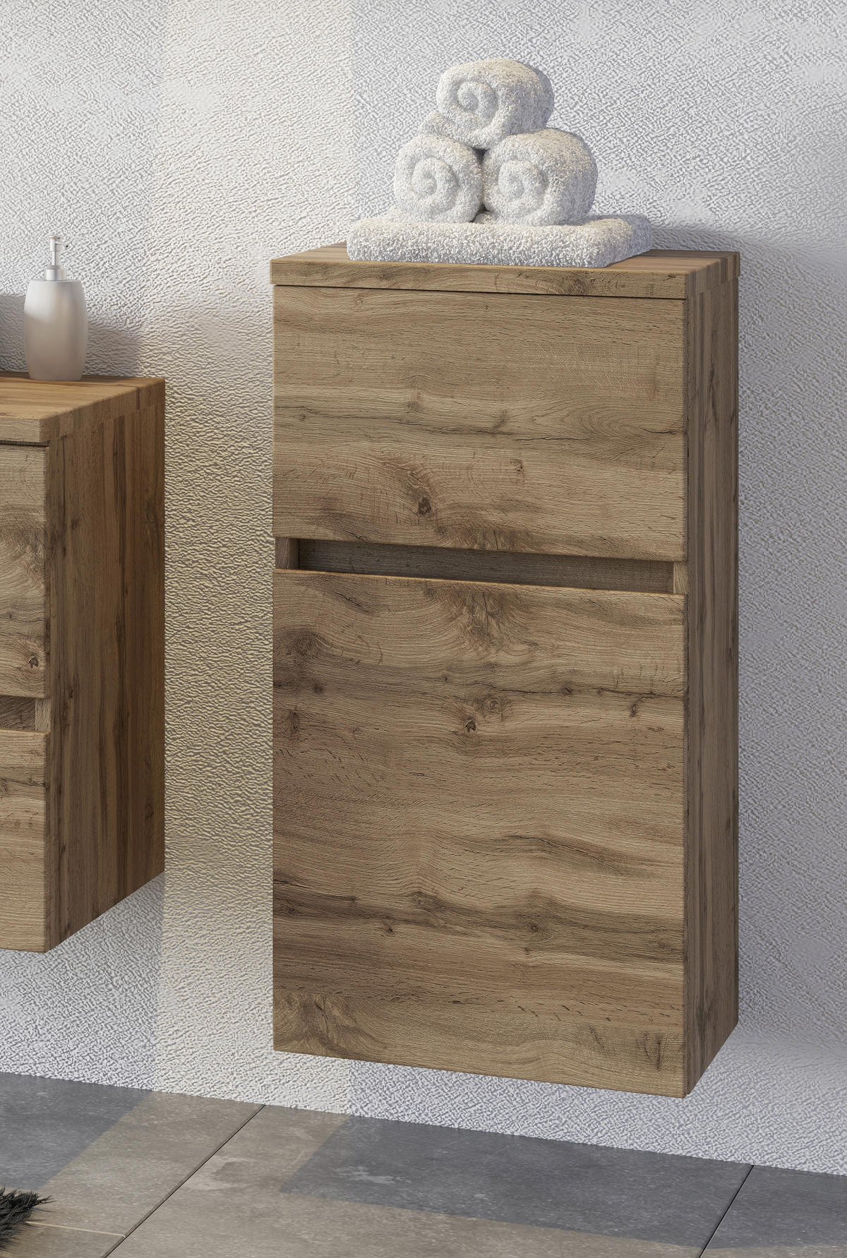 UNTERSCHRANK 40/81,5/35 cm   - Eiche Wotan/Silberfarben, MODERN, Holzwerkstoff/Kunststoff (40/81,5/35cm) - Held