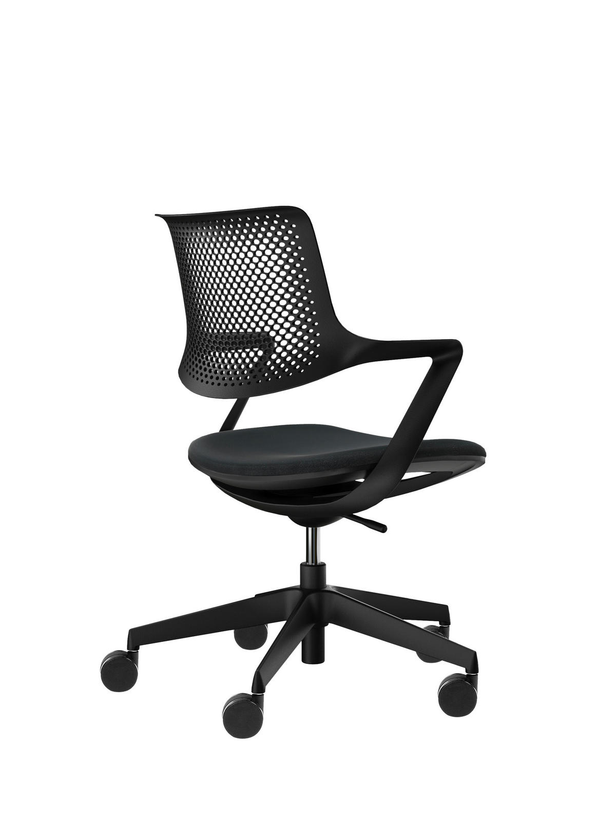 SNURRSTOL  i svart  - svart, Design, textil/plast (59/85-95/49cm) - Voleo