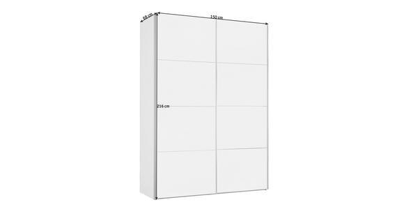 SCHWEBETÜRENSCHRANK in Weiß - Alufarben/Weiß, Design, Holzwerkstoff/Metall (150/216/68cm) - Hom`in
