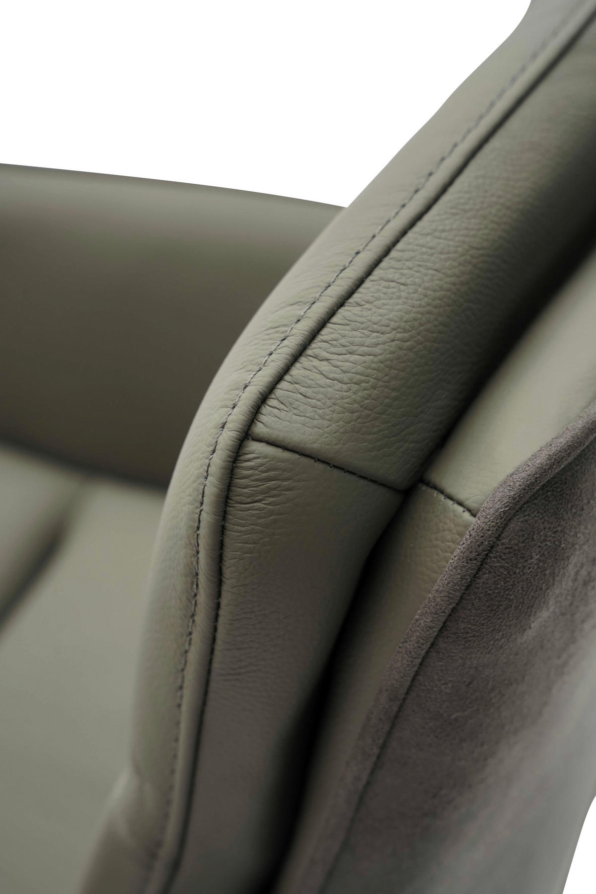 ARMLEHNSTUHL  in Eisen Mikrofaser Echtleder pigmentiert  - Anthrazit/Schwarz, Design, Leder/Textil (58/89/67cm) - Xora