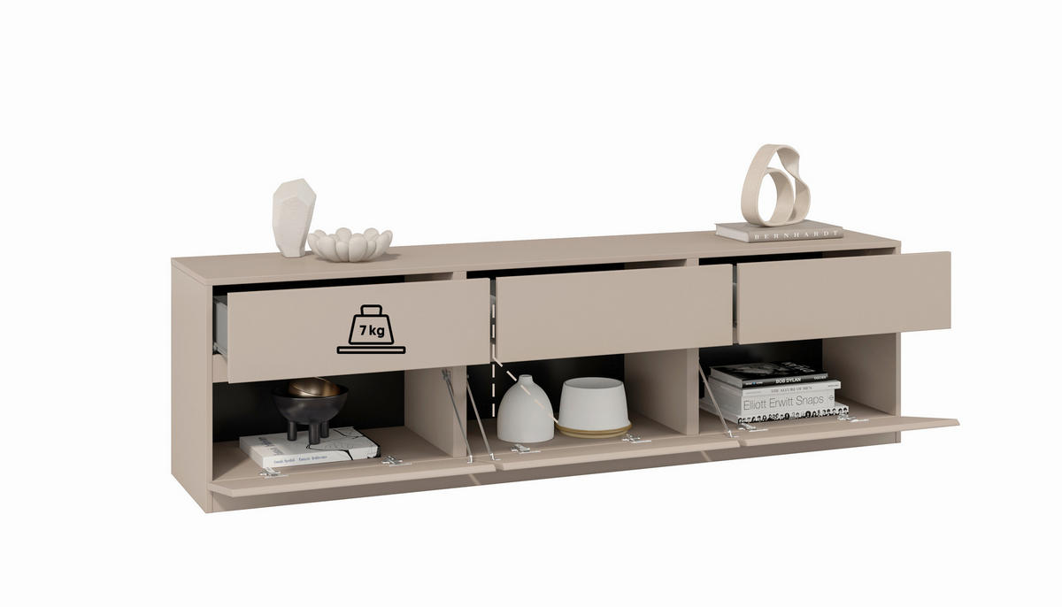 LOWBOARD  in 179,9/52,3/40 cm  - Taupe, Design, Holzwerkstoff (179,9/52,3/40cm) - MID.YOU