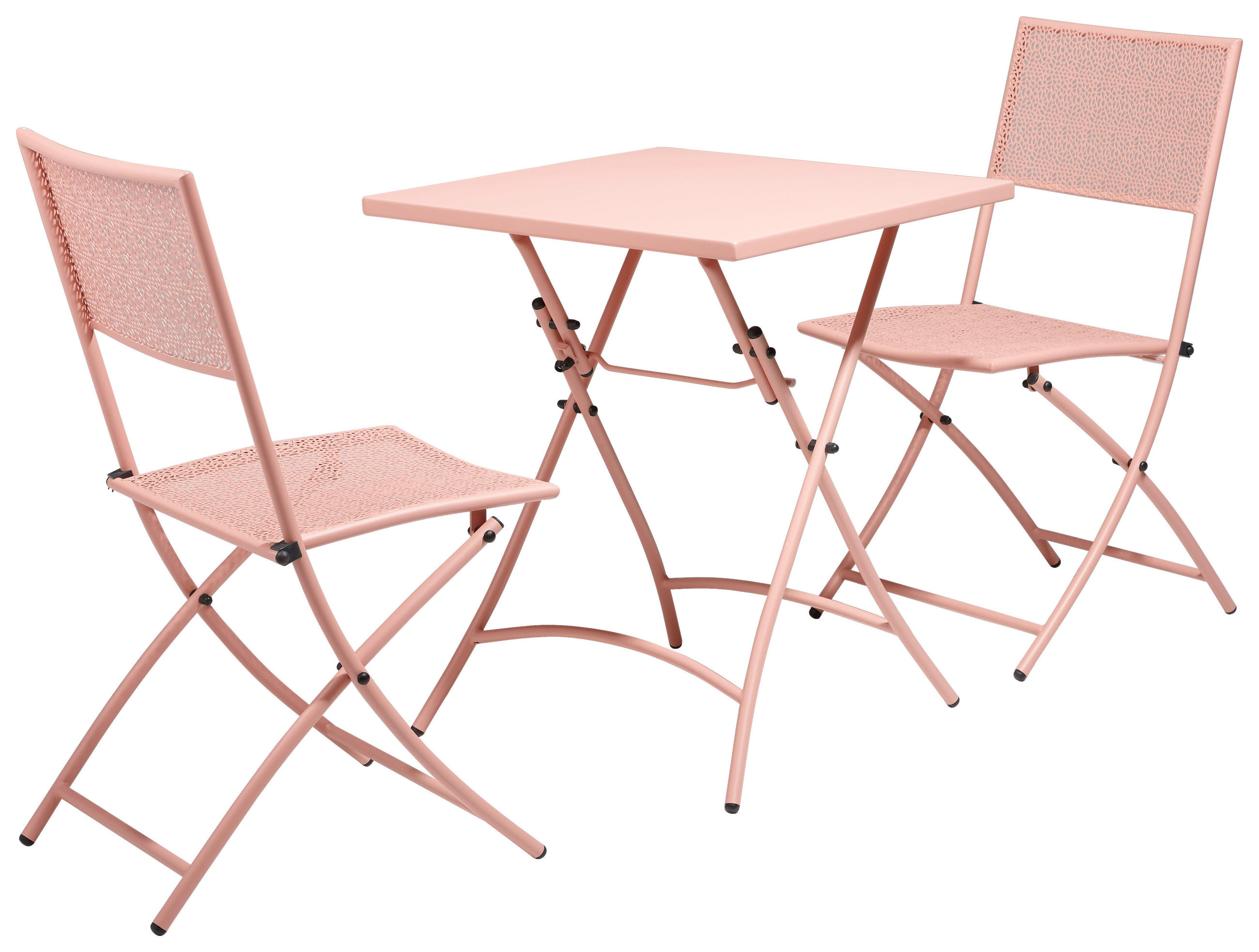 BALKONSET Rosa 3-teilig  - Rosa, ROMANTIK / LANDHAUS, Metall - Ambia Garden