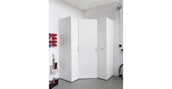 ECKSCHRANK 80/185/80 cm Weiß  - Alufarben/Weiß, KONVENTIONELL, Holzwerkstoff/Kunststoff (80/185/80cm) - Xora