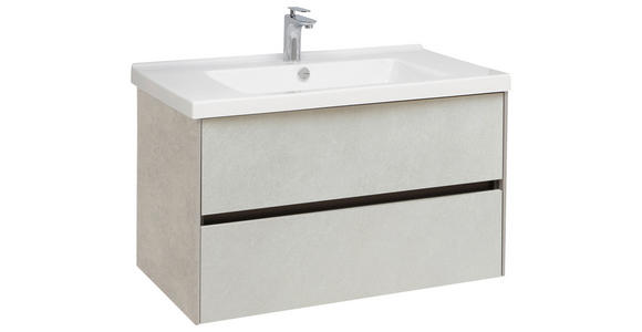 WASCHTISCHKOMBI 91 cm  - Sandfarben/Weiß, Design, Keramik/Holzwerkstoff (91cm) - Dieter Knoll