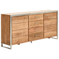 SIDEBOARD  in 175/85/40 cm  - Silberfarben/Akaziefarben, KONVENTIONELL, Holz/Metall (175/85/40cm) - Livetastic