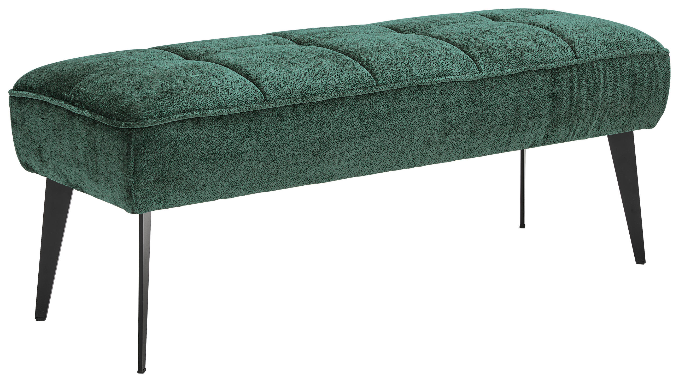 SITZBANK 133/54/47 cm Webstoff Dunkelgrün Metall  - Dunkelgrün/Schwarz, MODERN, Textil/Metall (133/54/47cm) - Welnova