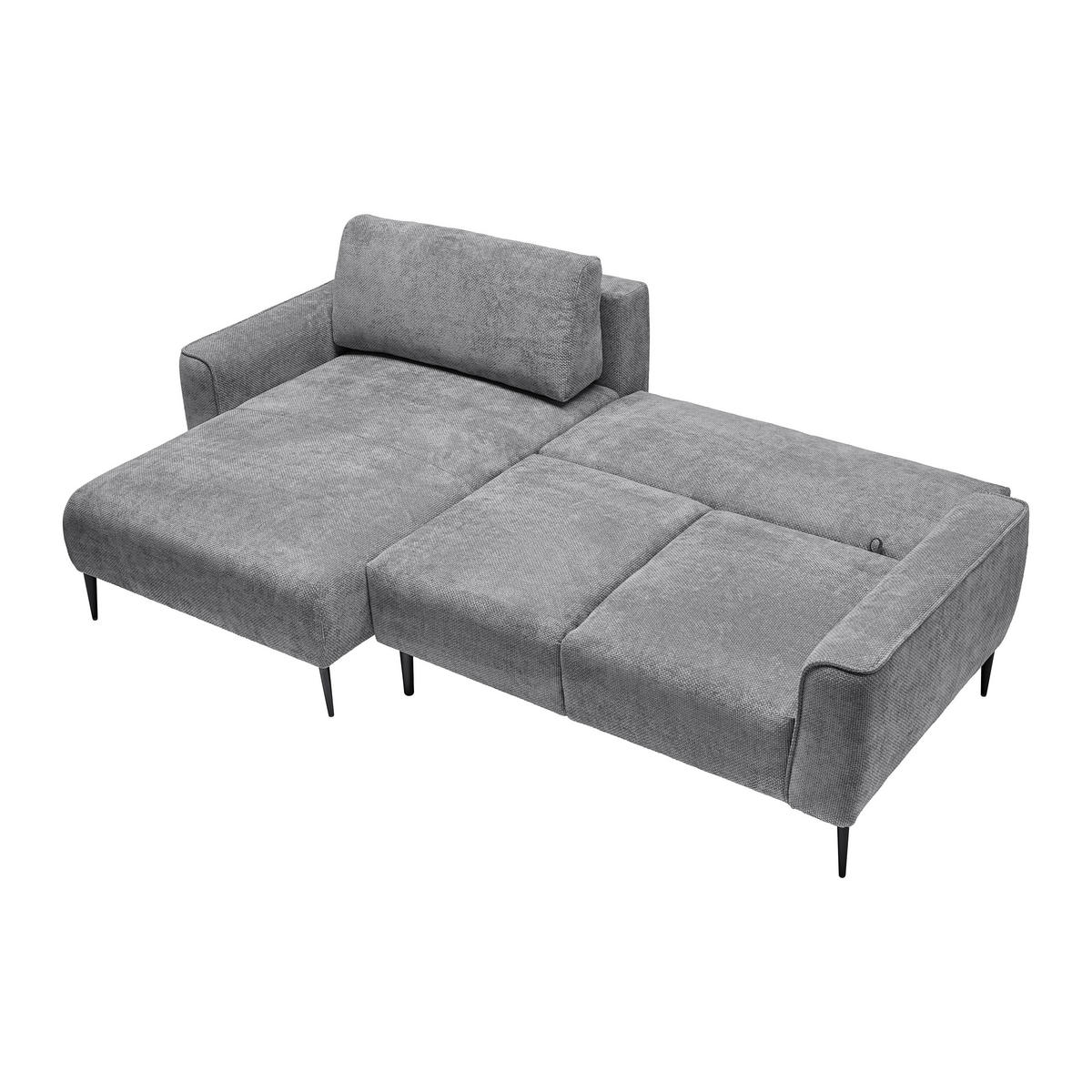 HÖRNSOFFA i vävt tyg grå  - grå/svart, Modern, metall/textil (164/255cm) - MID.YOU
