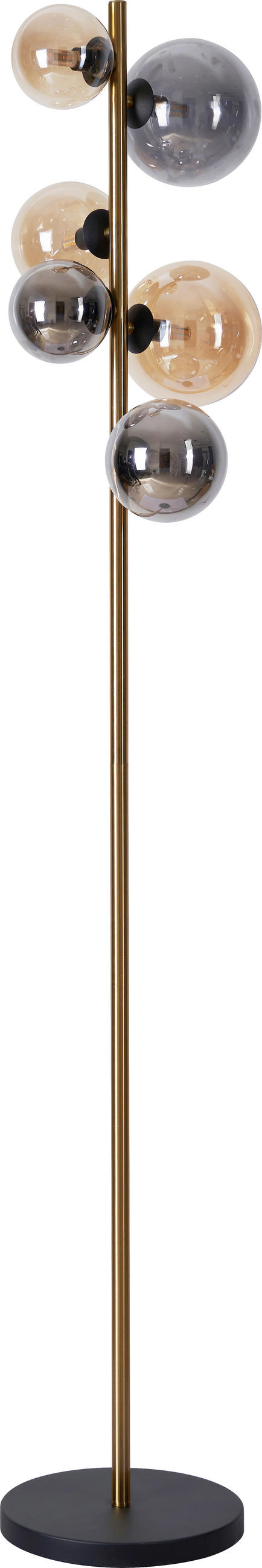 LED-STEHLEUCHTE - Messingfarben/Bernsteinfarben, Lifestyle, Glas/Metall (28,5/26,5/155cm) - Dieter Knoll