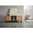 SIDEBOARD 180/75/41 cm  - Schwarz/Sonoma Eiche, MODERN, Holzwerkstoff/Metall (180/75/41cm) - Novel