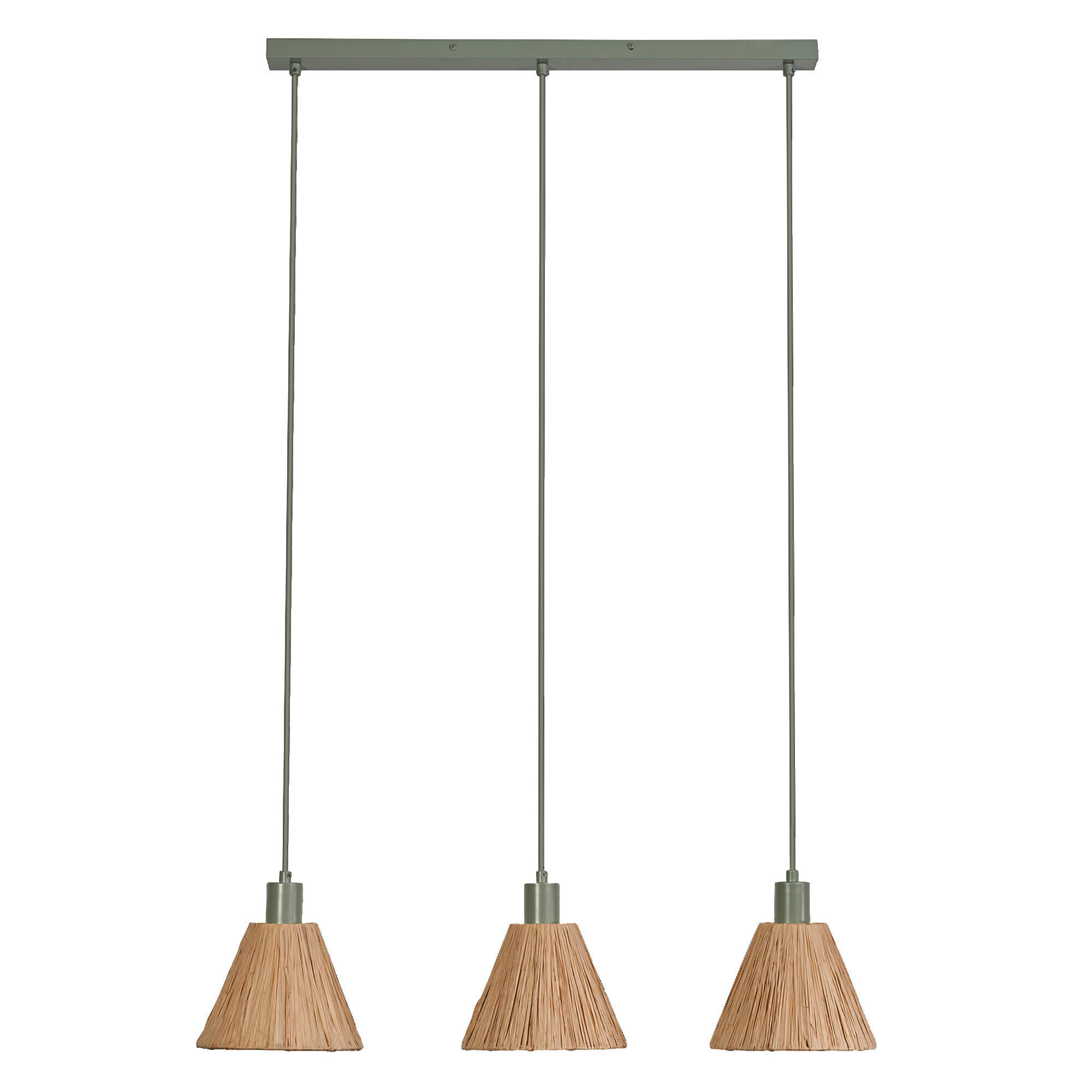 PENDELLEUCHTE 84,5/20/125 cm   - Beige/Hellgrau, Natur, Naturmaterialien/Metall (84,5/20/125cm) - Ledvance