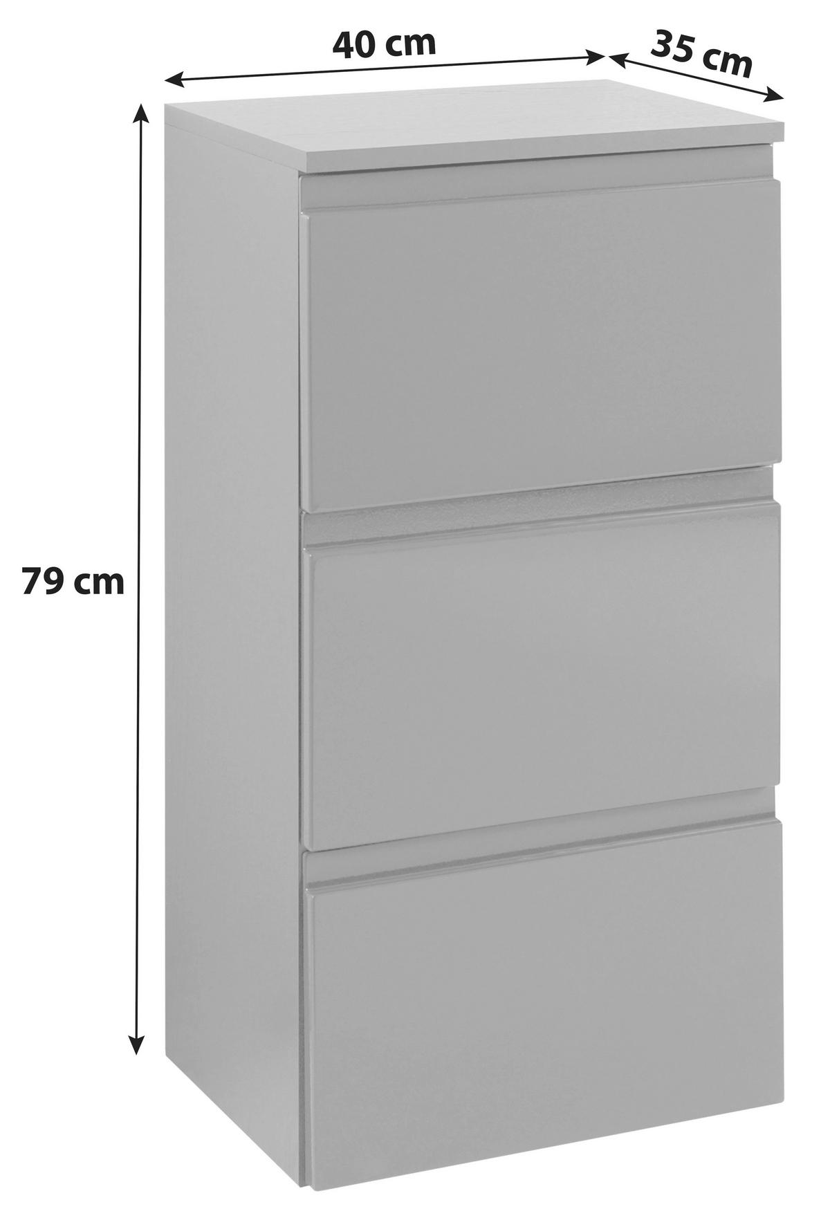 UNTERSCHRANK in   - Graphitfarben/Grau, Design, Holzwerkstoff (40/79/35cm) - Held