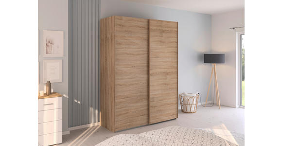 SCHWEBETÜRENSCHRANK 162/223/68 cm 2-türig Sonoma Eiche  - Sonoma Eiche, Design, Holzwerkstoff/Kunststoff (162/223/68cm) - Novel