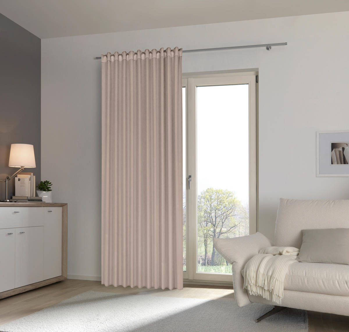 FERTIGVORHANG Verdunkelung  - Taupe, Basics, Textil (135/245cm) - Boxxx
