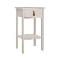 NACHTSCHRANK 40/70,1/34,2 cm Douglasie, Fichte, Kiefer, Lärche, Tanne  - Kaschmir/Silberfarben, MODERN, Leder/Holz (40/70,1/34,2cm) - MID.YOU