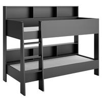 ETAGENBETT 90/200 cm,  in Anthrazit, Leiter  - Anthrazit, KONVENTIONELL, Holzwerkstoff (90/200cm) - MID.YOU