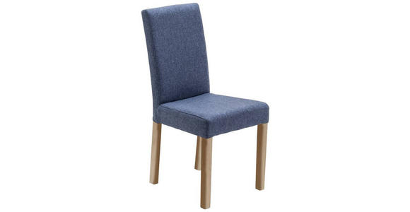 STUHL Webstoff Blau, Sonoma Eiche - Blau/Sonoma Eiche, KONVENTIONELL, Holz/Textil (44/92/57cm) - Carryhome