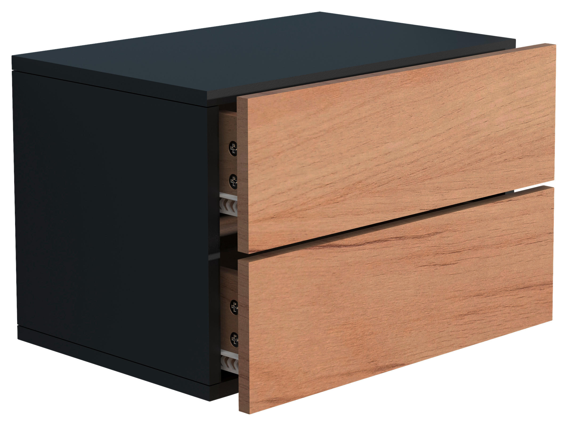 NACHTKÄSTCHEN in Schwarz, Eichefarben  - Eichefarben/Schwarz, MODERN, Holzwerkstoff (45/30/32cm) - MID.YOU