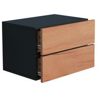 NACHTKÄSTCHEN in Schwarz, Eichefarben  - Eichefarben/Schwarz, MODERN, Holzwerkstoff (45/30/32cm) - MID.YOU