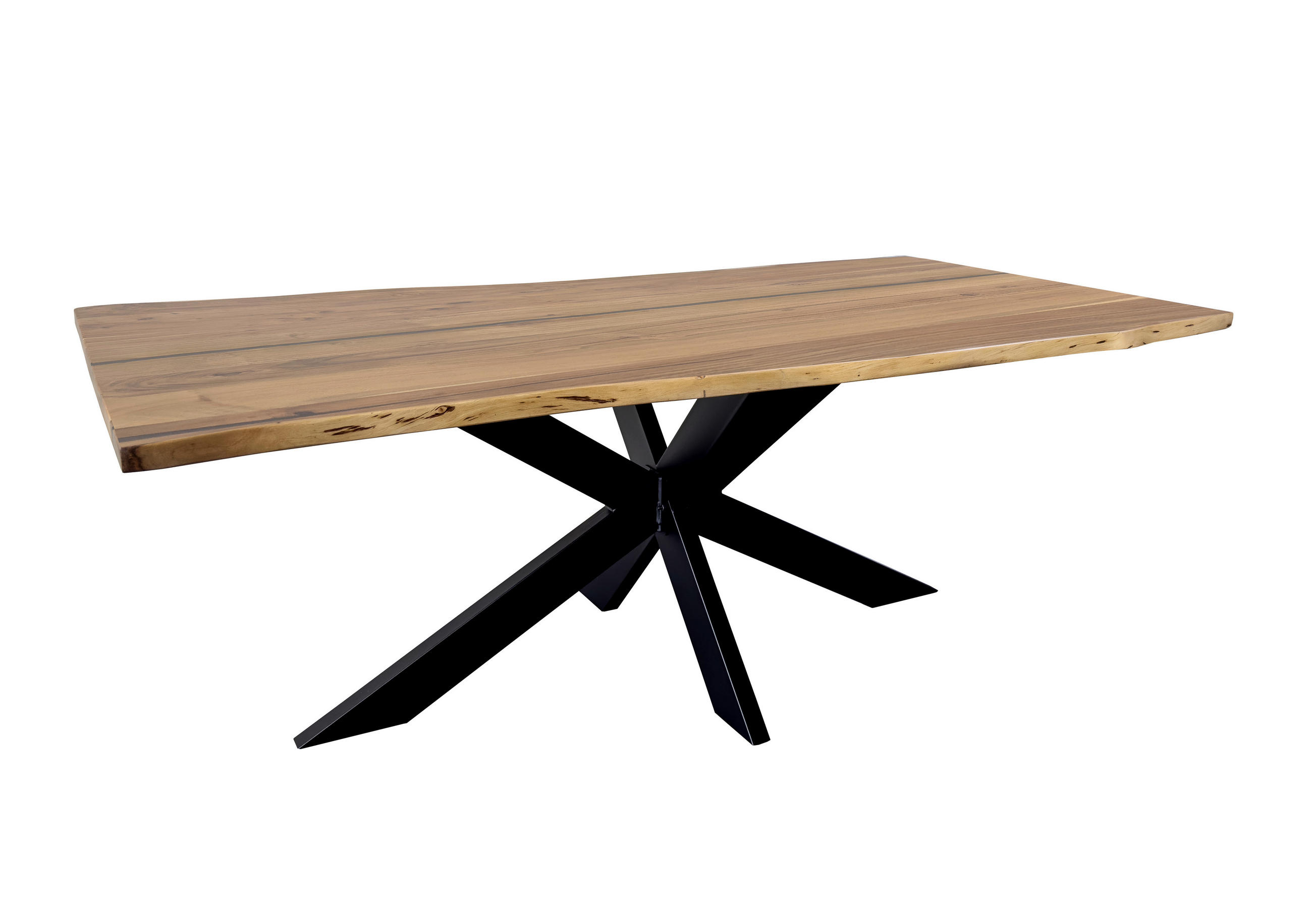 ESSTISCH in Holz 160/90/76 cm  - Schwarz/Akaziefarben, LIFESTYLE, Holz/Metall (160/90/76cm) - Livetastic